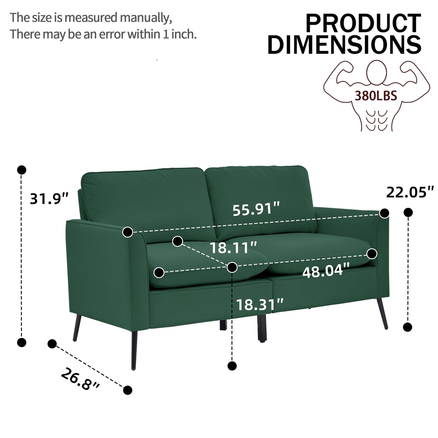 TS Cat paw leather upholstered sofa loveseat,Nordic retro light luxury living room balcony bedroom single casual sofa chair Double sofa + two pack combination(Green) image 8