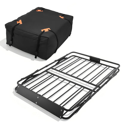 Roof Rack Cargo Basket, 51 x 36 x 4 in, Heavy Duty Roof Top Carrier Basket with Folding Design, 200 lbs Capacity, All-Weather Easy-Install Car Top Luggage Holder, Universal Fit for SUV Truck Car image 12