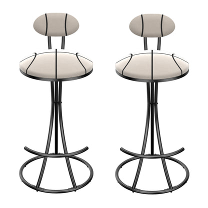 Upholstered Bar Stools Set of 2 Striped Counter Height Barstools Modern Velvet Dining Chairs for Kitchen Island, Living Room (Black & Stripe) image 10