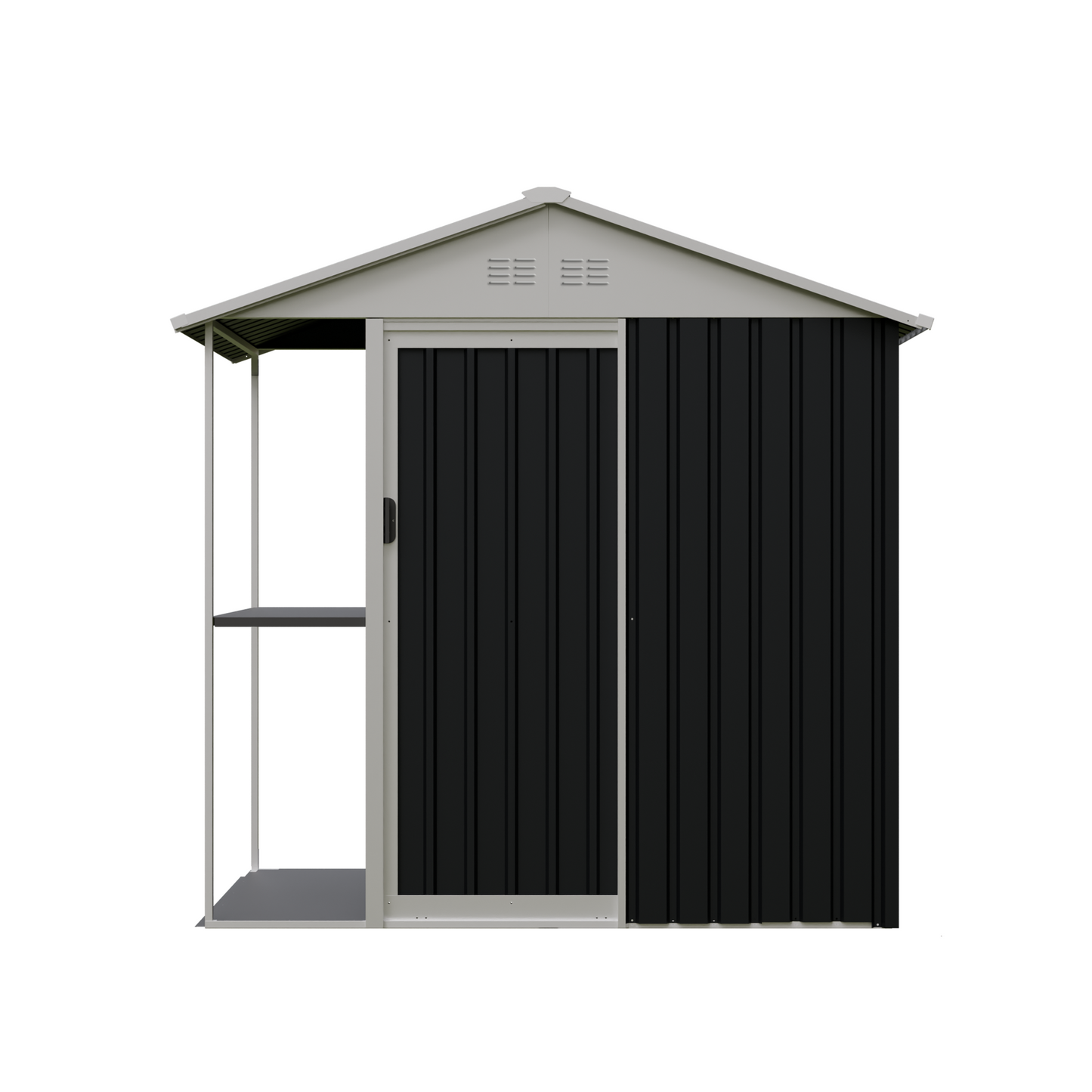6 x 4 FT Outdoor Storage Shed with Rack Metal Garden Shed with Storage Shelves Bike Storage Tool Cabinet Box for Lawn Backyard Patio Use image 6