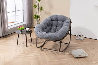 Outdoor Rattan Rocking Chair,Padded Cushion Rocker Recliner Chair Outdoor for Front Porch, Living Room, Patio, Garden, Grey image 8
