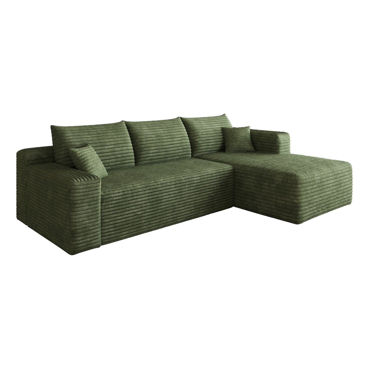 95" Cloud Sectional Sofa,Modern Minimalist Upholstered Couches, Comfort U Shaped Sofa for Living Room,Deep Seat Corner Couch,No Assembly Required,Green((Plush Corduroy Fabric) image 8