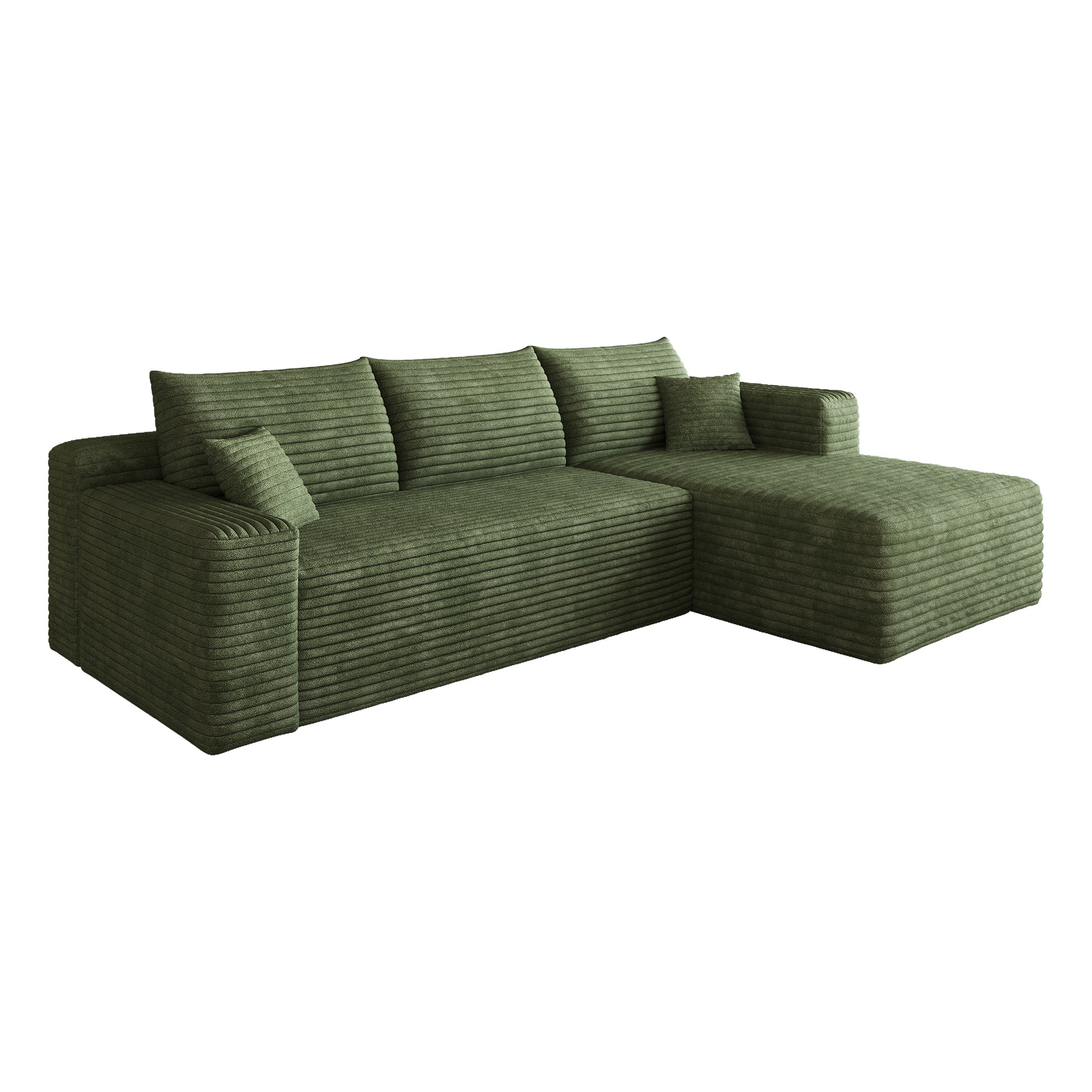 95" Cloud Sectional Sofa,Modern Minimalist Upholstered Couches, Comfort U Shaped Sofa for Living Room,Deep Seat Corner Couch,No Assembly Required,Green((Plush Corduroy Fabric) image 8