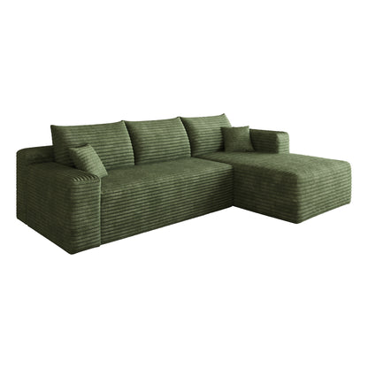 95" Cloud Sectional Sofa,Modern Minimalist Upholstered Couches, Comfort U Shaped Sofa for Living Room,Deep Seat Corner Couch,No Assembly Required,Green((Plush Corduroy Fabric) image 8