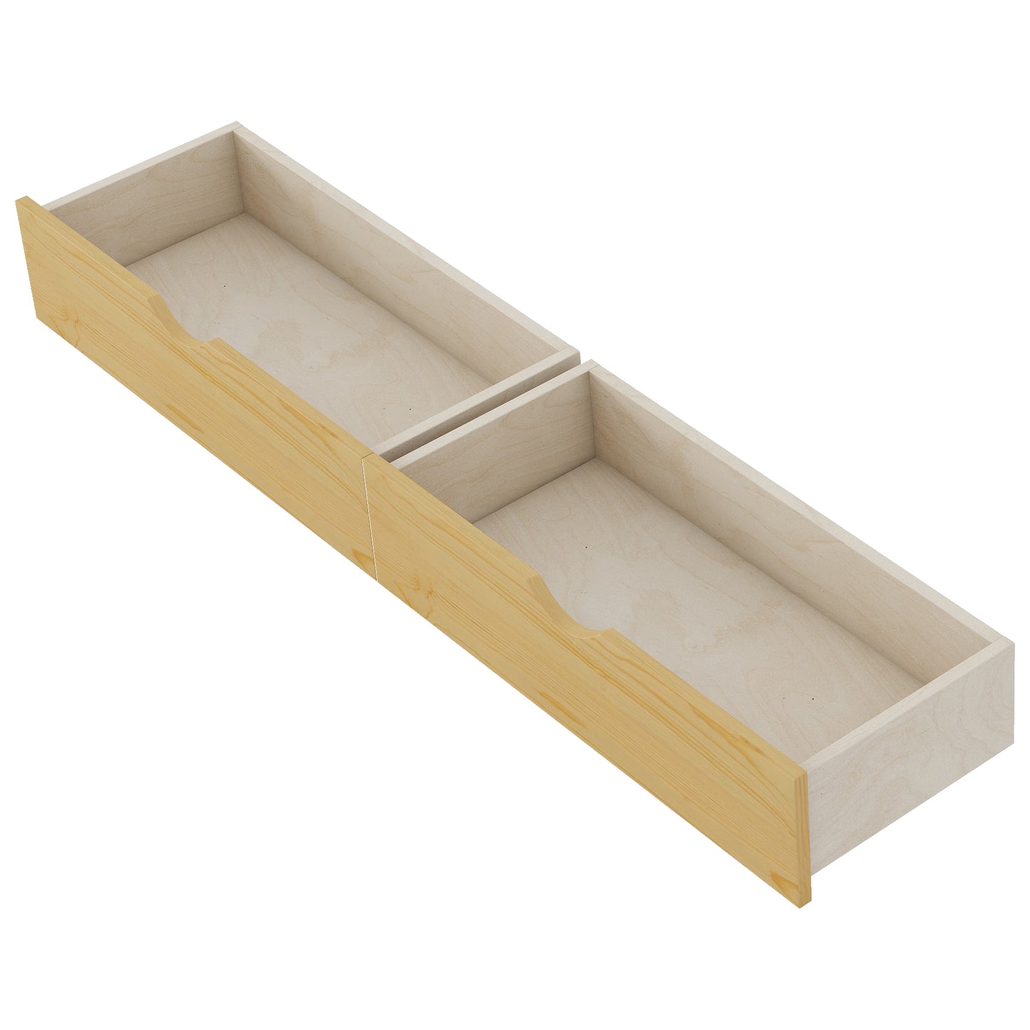 Full Size Wood Platform Bed for Kids, Wood Low Profile Full Bed with Rails for Girls and Boys, Natural (Old SKU W2593P331687) image 11