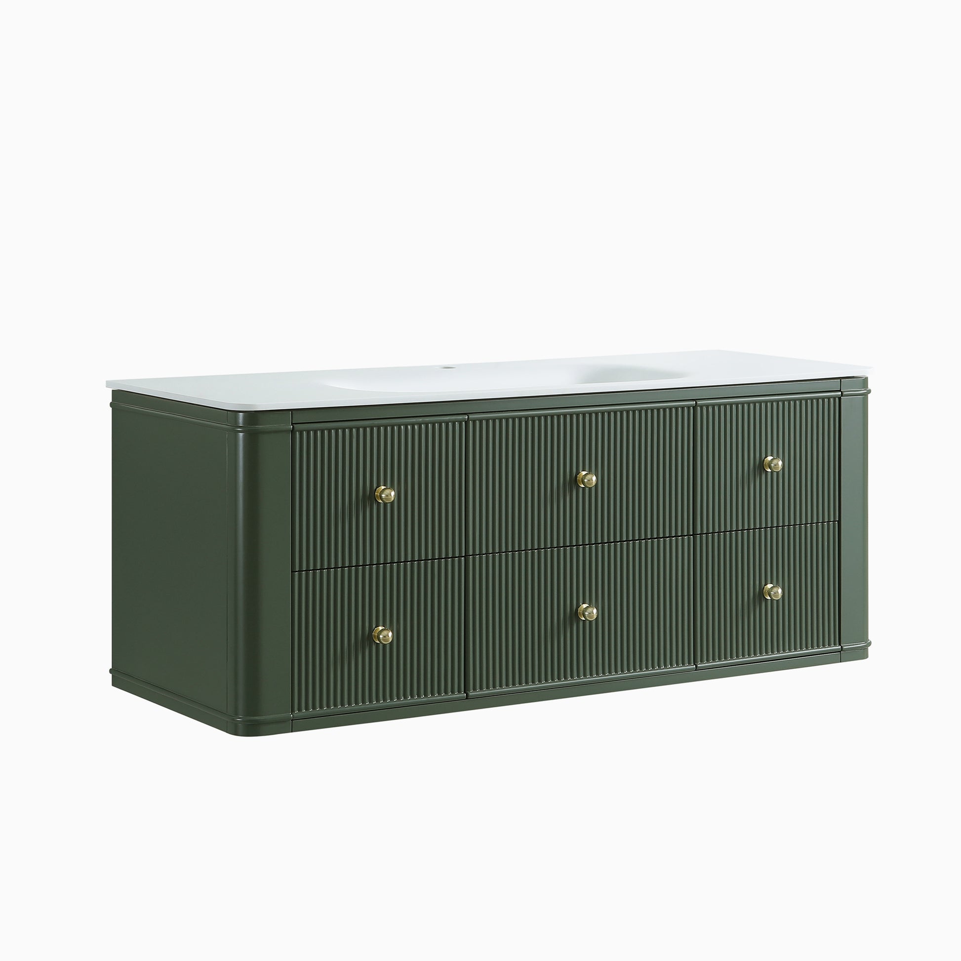 48" Wall Mounted & Floating Single Green Bathroom Vanity with Sink image 10