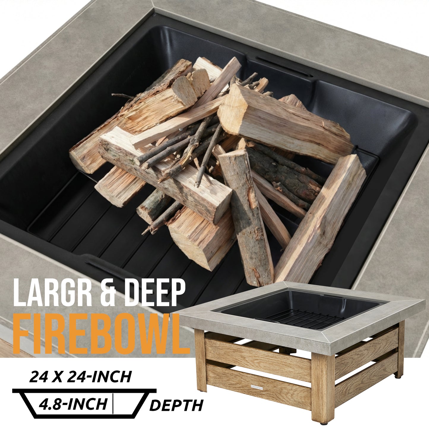 34-inch Iron Fire Pit Table Wood-burning stove image 8