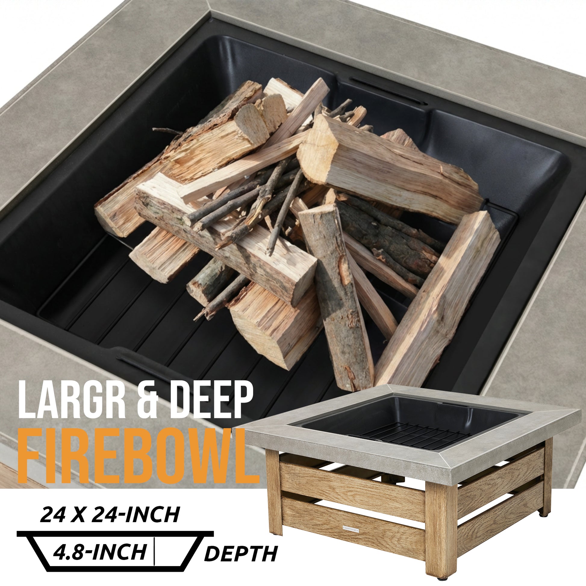 34-inch Iron Fire Pit Table Wood-burning stove image 8