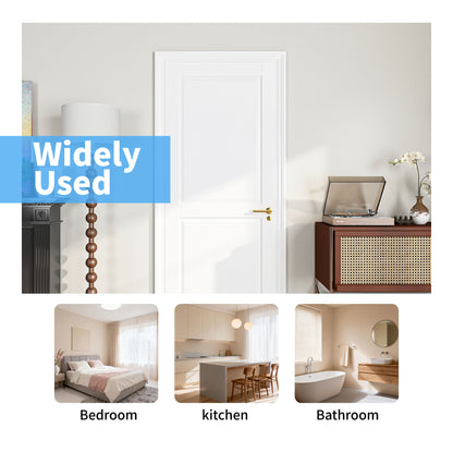 32" X 80"2-Panel Slab Door,French Interior Door Paintable MDF Door Panel,Pre-Assembled Panel for Closet Pantry Bedroom Livingroom Study Office,White image 11