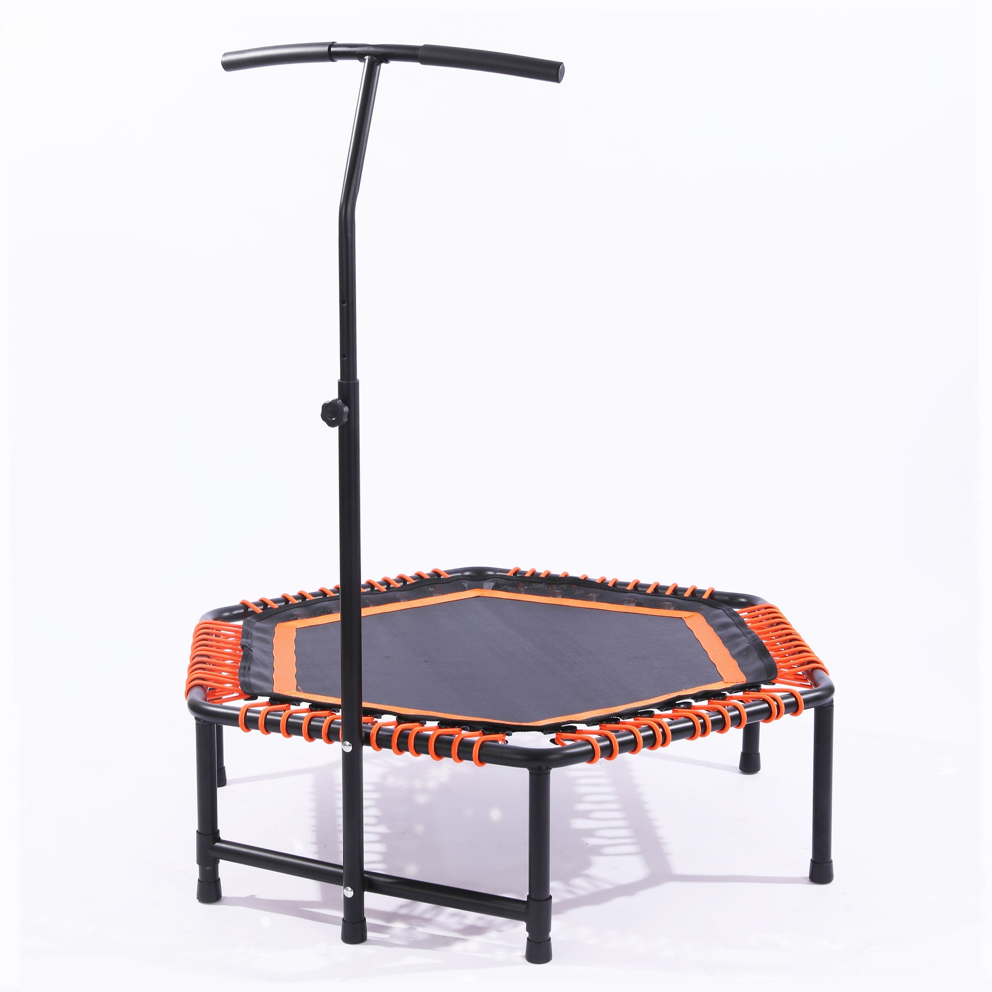 48" Mini Rebounder for Adults with Adjustable Handle Bar, Bungee Ropes, Stable & Quiet, Indoor Outdoor, Whole-Body Workout & Relaxation,Fitness Trampoline for Home and Gym, Cardio & Strength Training image 4