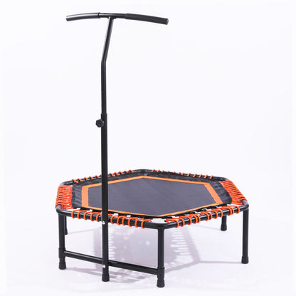 48" Mini Rebounder for Adults with Adjustable Handle Bar, Bungee Ropes, Stable & Quiet, Indoor Outdoor, Whole-Body Workout & Relaxation,Fitness Trampoline for Home and Gym, Cardio & Strength Training image 4
