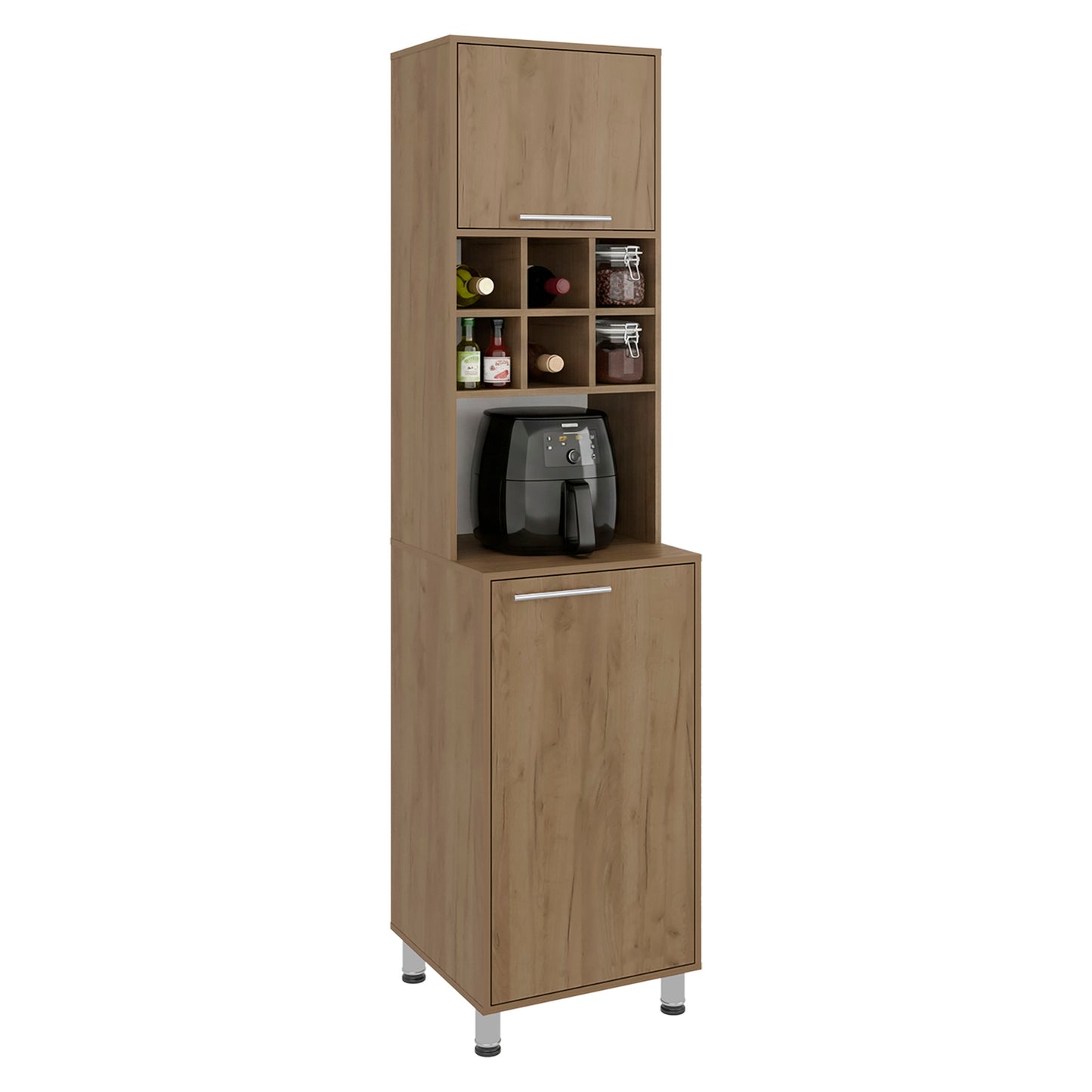 Attica 80" High, Double Door Kitchen Pantry Cabinet with Six Space Cubbies 4 Interior Shelves, Tall Storage Cabinets for Kitchen image 3