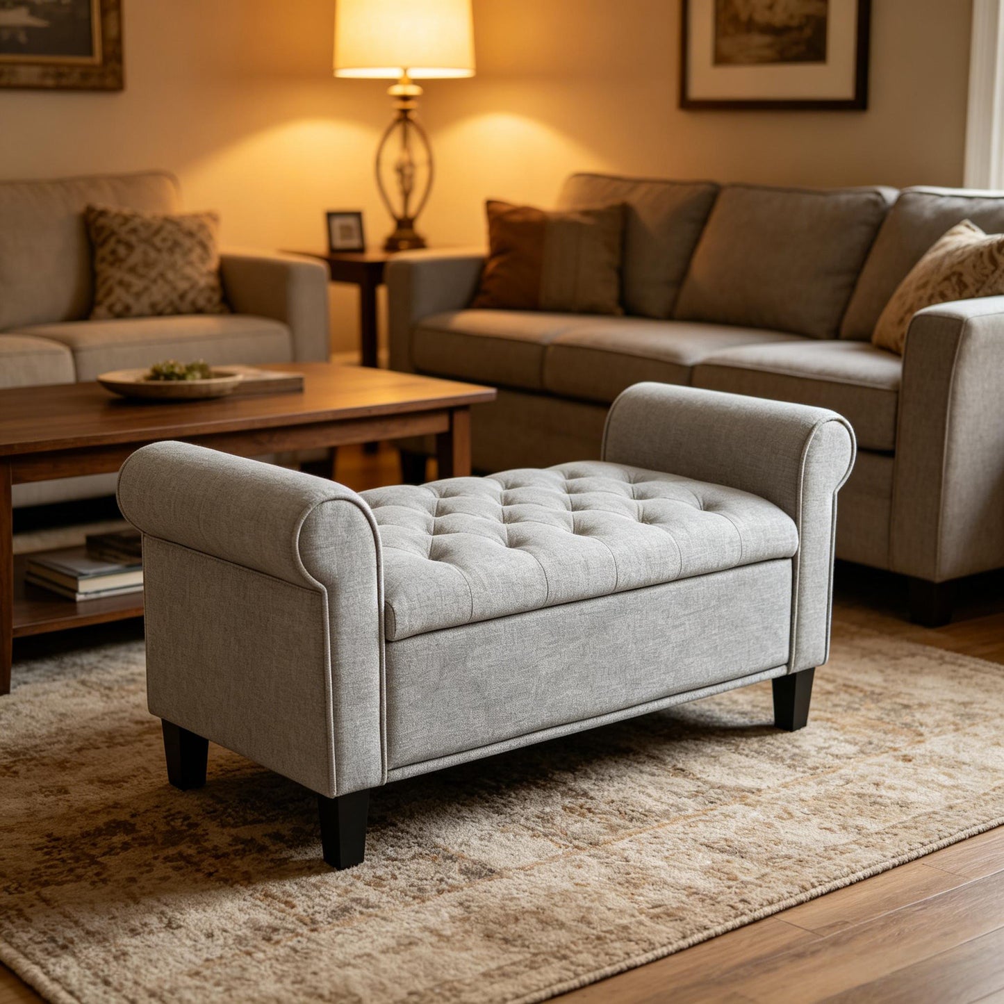 Hall Bench,Bed Bench,Storage Bench,Tufted Shoe Bench image 3