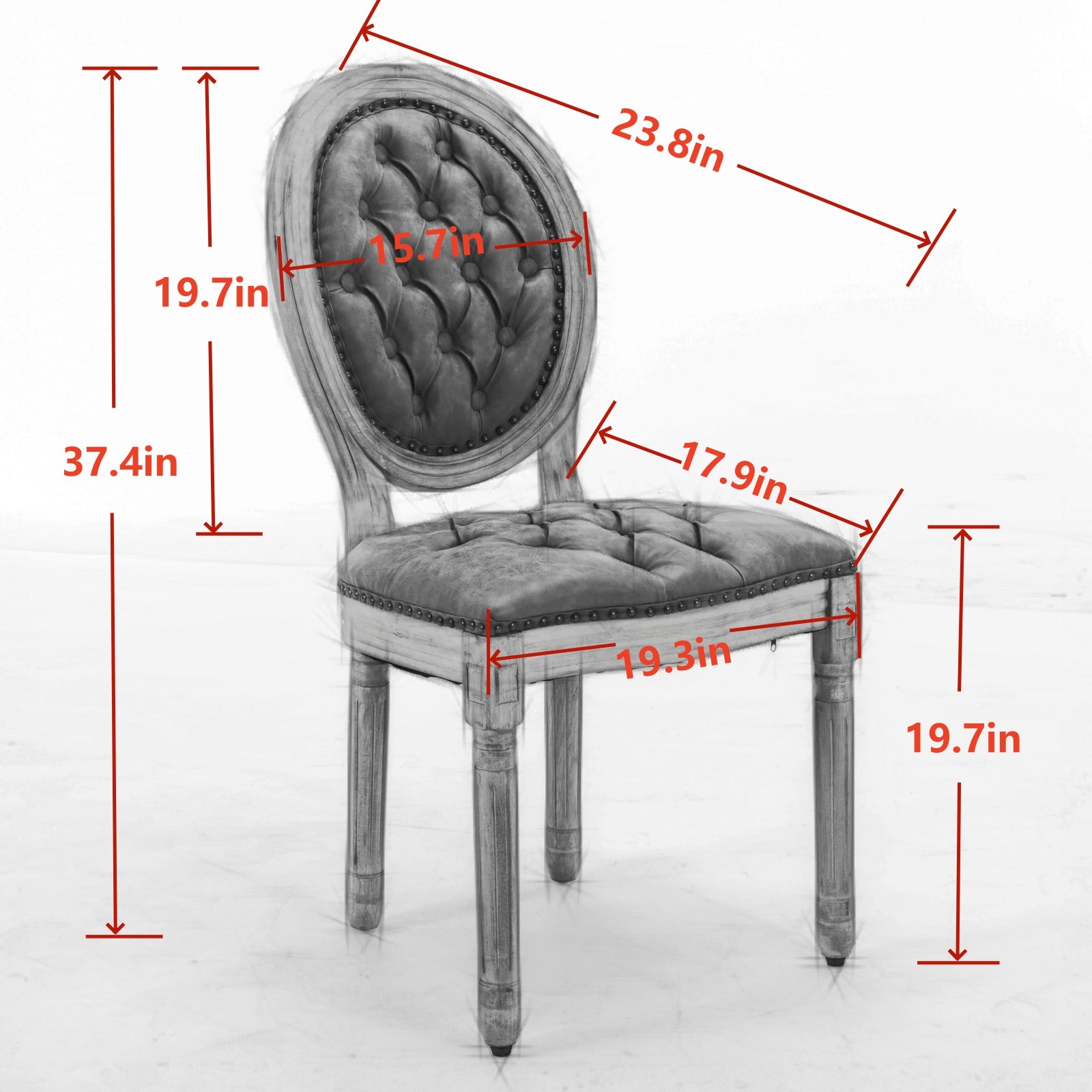 French Style Solid Wood Frame Antique Painting,Hand-pulled buckle decoration Velvet artificial leather Dining Chair with Nailhead Trim,Wood Legs,Steel Spring inner,Set of 2,Beige,SW1739BG image 9