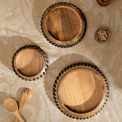 Dannel Handmade Wooden Bowl with Black Filler