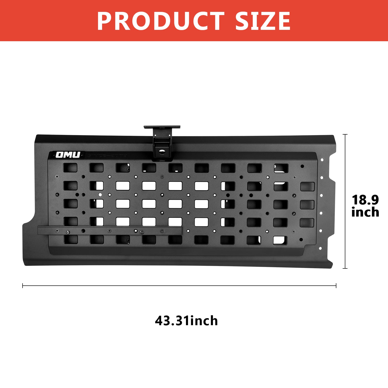 OMU Genesis Series Multi-Function Tailgate Expansion Panel For 2018+ Jeep Wrangler JL - Heavy-Duty Aluminum MOLLE Panel, Corrosion Resistant, No-Drill Installation, Off-Road Storage Organizer image 6