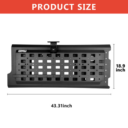 OMU Genesis Series Multi-Function Tailgate Expansion Panel For 2018+ Jeep Wrangler JL - Heavy-Duty Aluminum MOLLE Panel, Corrosion Resistant, No-Drill Installation, Off-Road Storage Organizer image 6