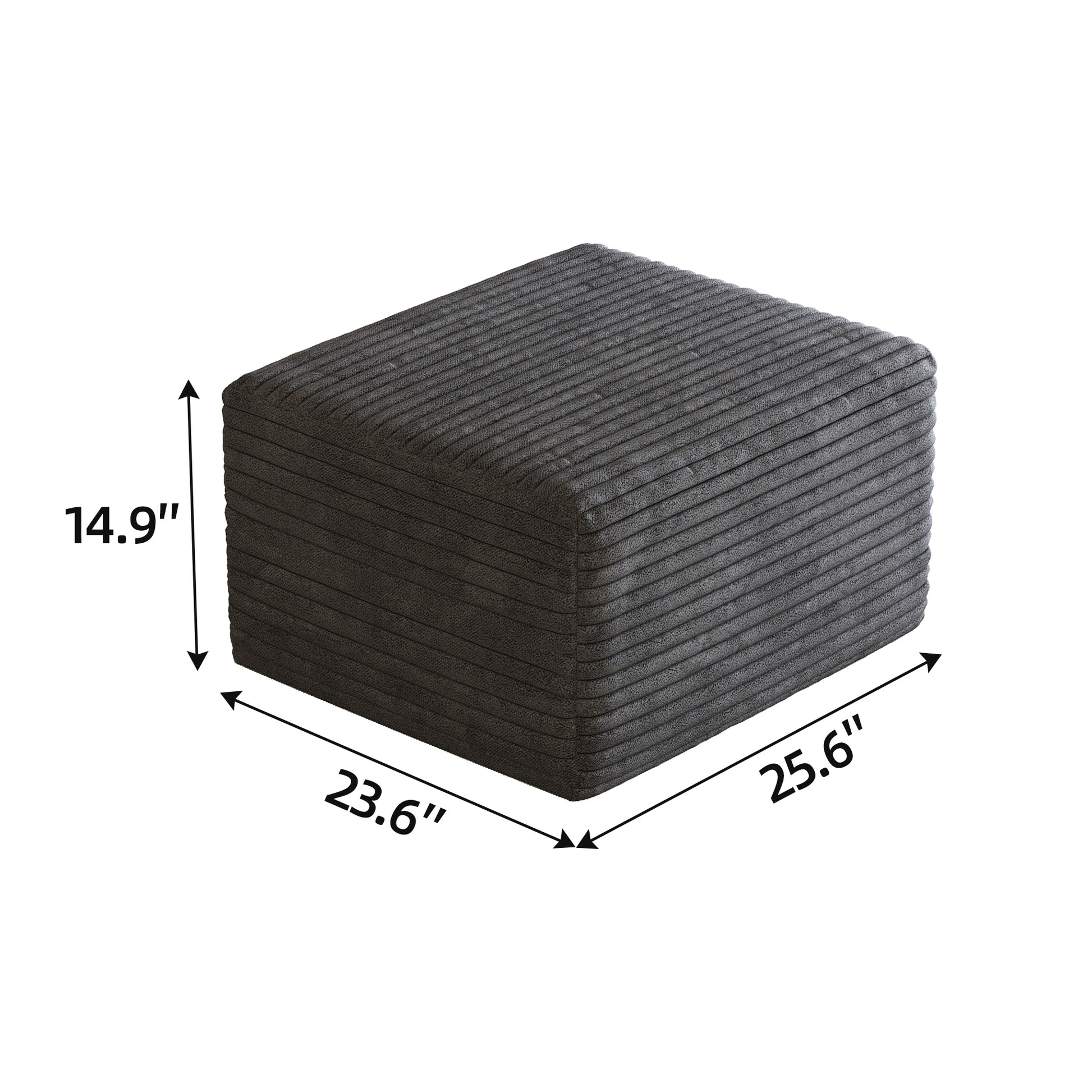 Sofa ottoman,No Assembly Required,Dark Grey(Plush Corduroy Fabric) image 5