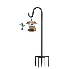 Shepherd Hooks for Outdoor, 1 Pack 46 Inch Bird Feeder Pole with 5 Prongs Base for Hanging Lantern, Hummingbird Feeder, Lightweight Plant, Shepherds Hook for Bird Feeders for Outside