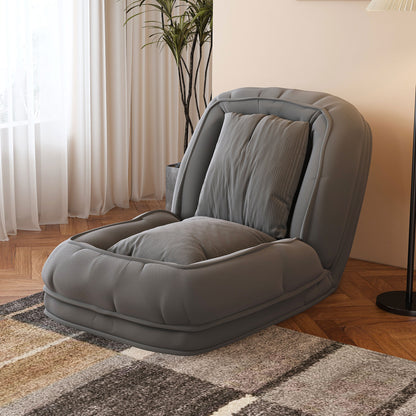 Upholstered Human Dog Bed for Adults and Pets, Foldable Lazy Sofa Bed with 5 Adjustable Position, Includes 2 Soft Pillows for Bedroom, Living Room, Reading Corner(Grey) image 1