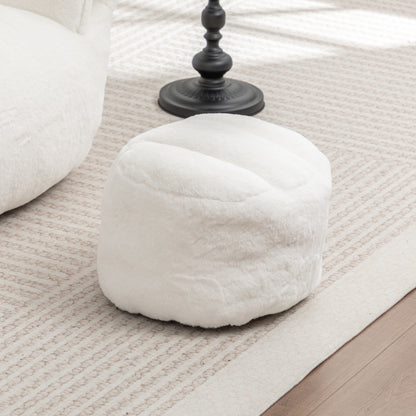 Bean Bag Chair, Comfy Bean Bag Sofa with Back Support, With Footstool,Faux Fur Bean Bag Chair for Adults and Kids, Stuffed Floor Sofa for Living Room, Bedroom, Apartment, White image 10