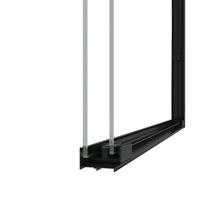 50-54" W × 72" H Tempered Glass with Explosion Proof Film, Aluminum Frame Double Sliding Shower Door, "1/4 (6 mm), Stainless Steel handle, Matte Black image 11