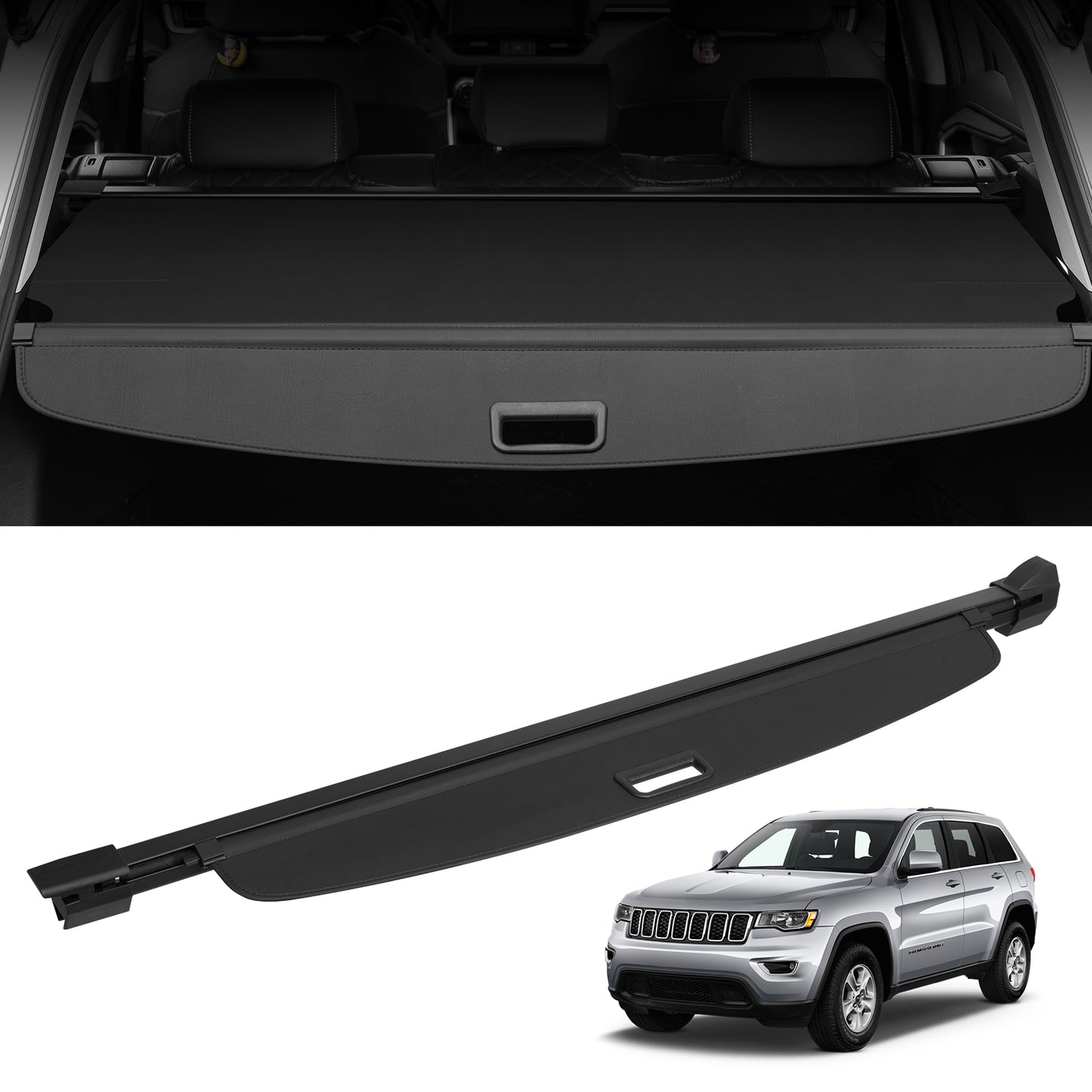 Retractable Cargo Cover for Jeep Grand Cherokee 2 Row 2022-2024 OEM Design image 1