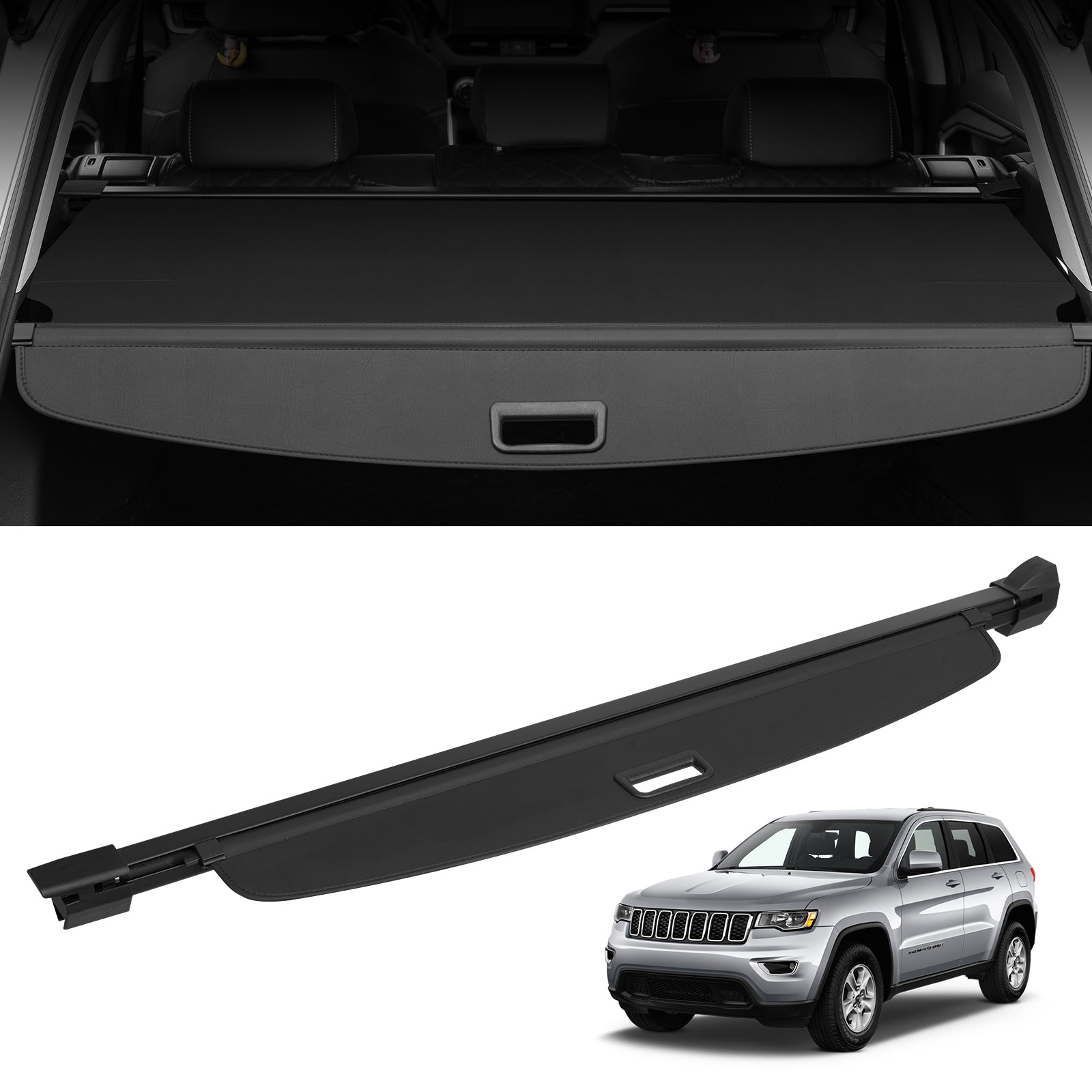 Retractable Cargo Cover for Jeep Grand Cherokee 2 Row 2022-2024 OEM Design image 1