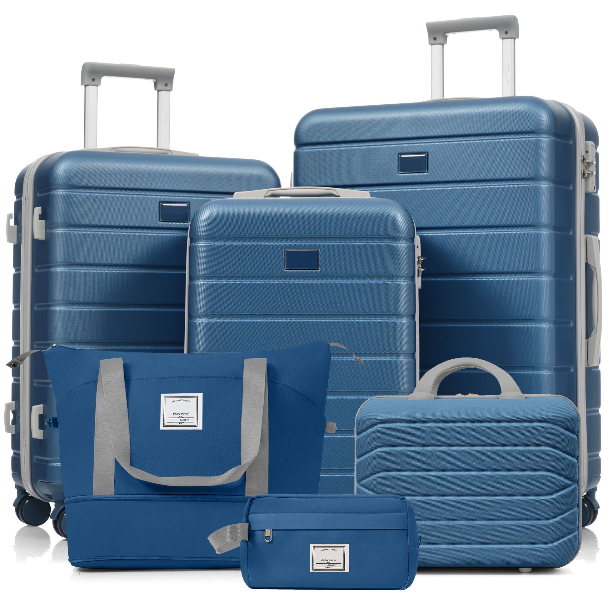 Travelpro Max 6-Piece Hardside Luggage Set with TSA Lock, 14/20/24/28 Inch Spinner Suitcase Set with Expandable Travel Duffel Bag & Waterproof Toiletry Kit, Adjustable Handle (blue) image 1