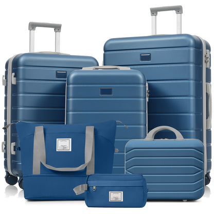 Travelpro Max 6-Piece Hardside Luggage Set with TSA Lock, 14/20/24/28 Inch Spinner Suitcase Set with Expandable Travel Duffel Bag & Waterproof Toiletry Kit, Adjustable Handle (blue) image 1