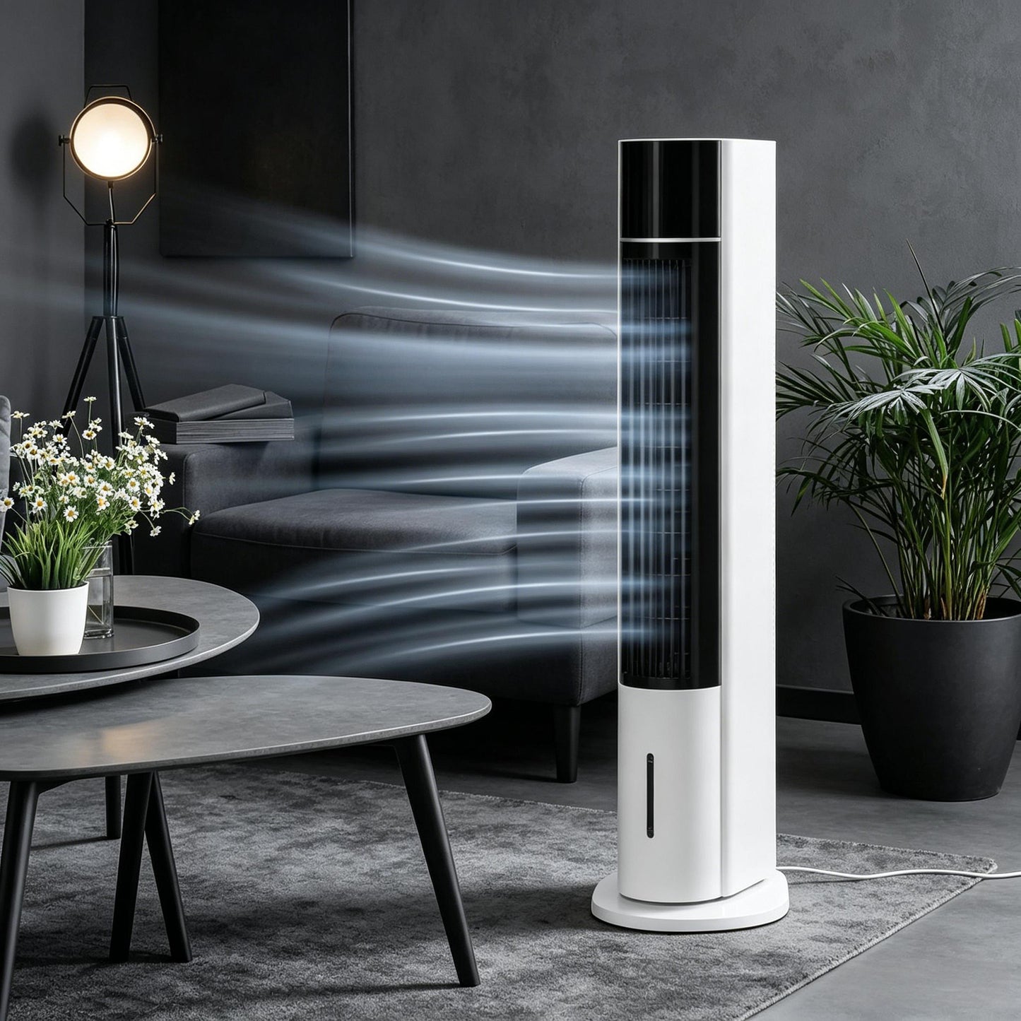 42" White 52° Oscillating Portable Swamp Cooler with Humidifier, 3 Modes, 3 Speeds 3-In-1 Ice Cooling Fan with Humidifier, image 1