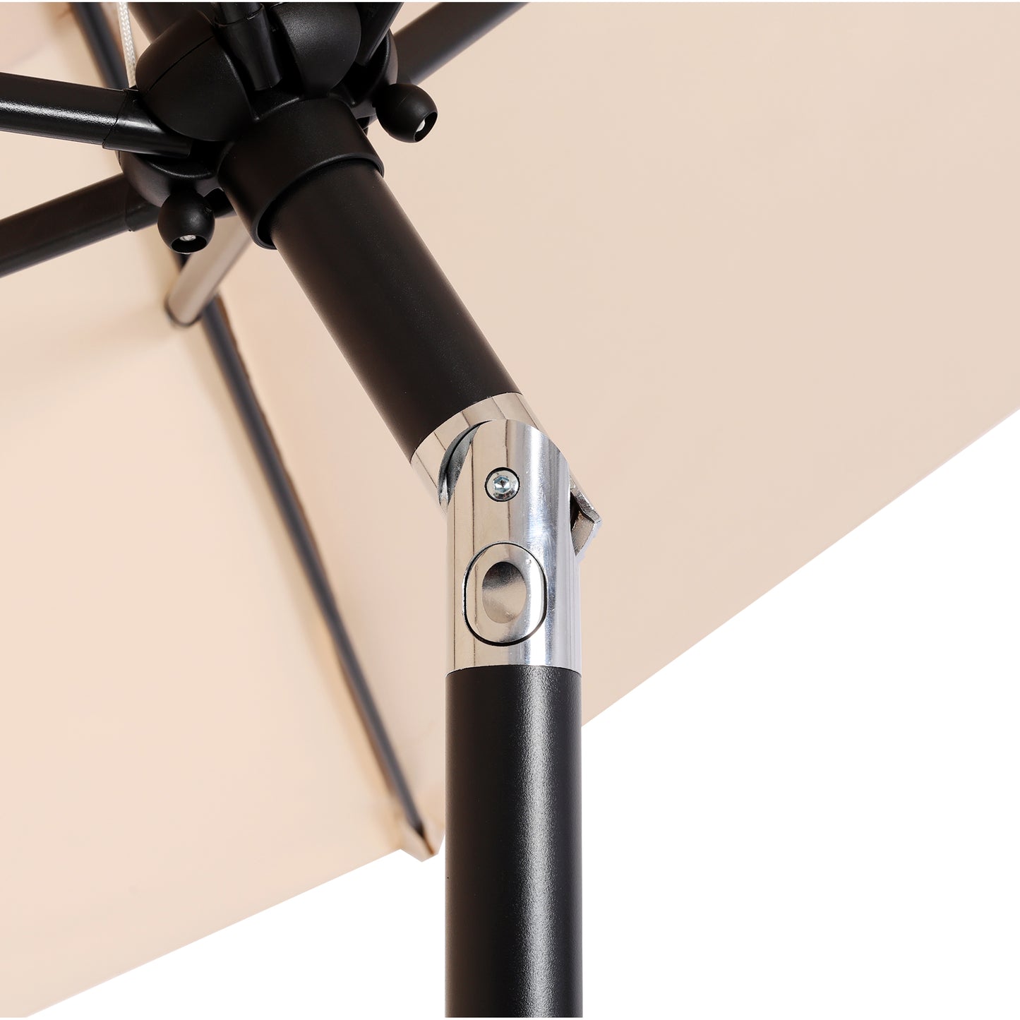 7.5 FT Patio Umbrella, Outdoor Market Yard Umbrella, Sun Shade Umbrella with Push Button Tilt and Crank Mechanism for Garden, Deck, Pool and Backyard, Not Include Umbrella Base, Beige image 9