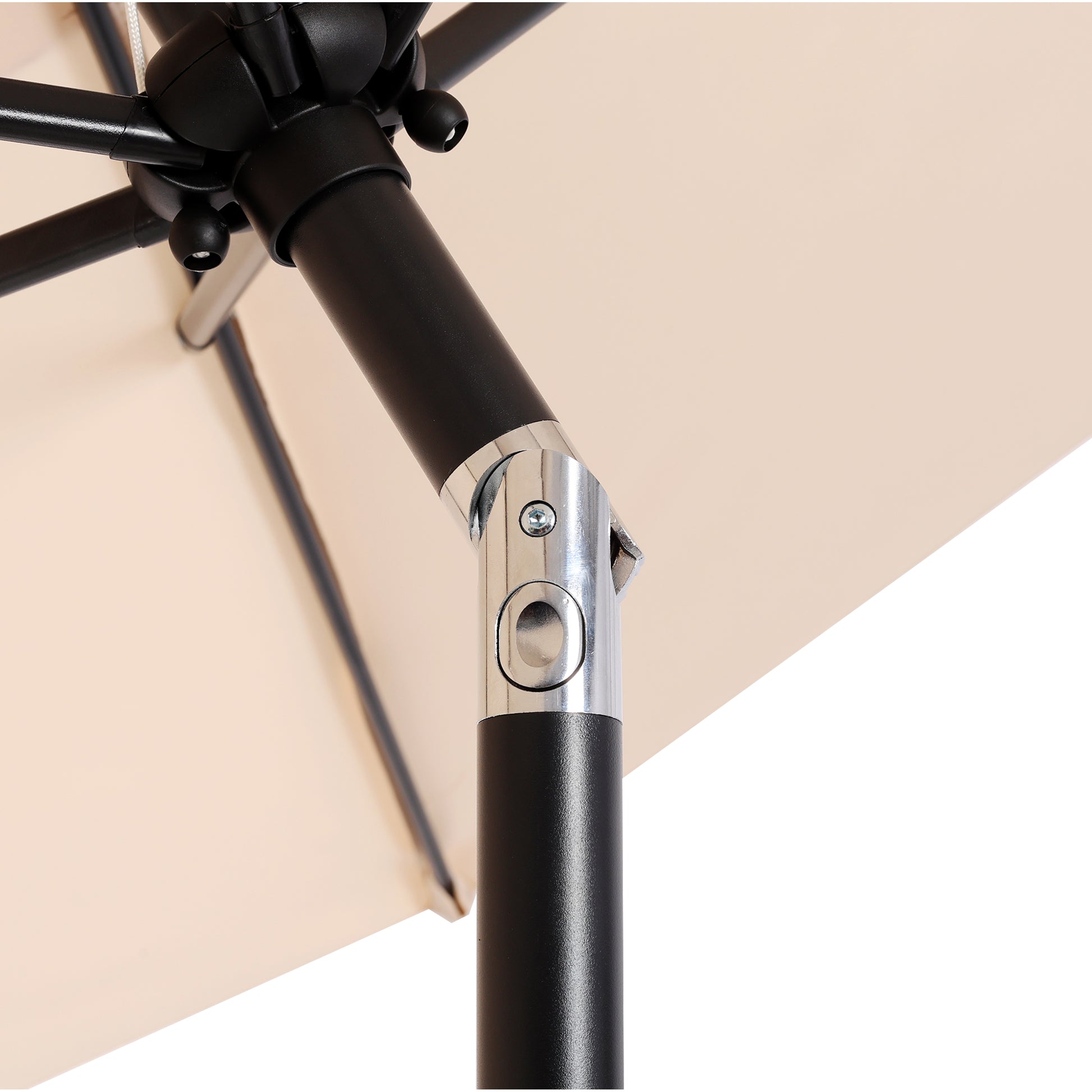 7.5 FT Patio Umbrella, Outdoor Market Yard Umbrella, Sun Shade Umbrella with Push Button Tilt and Crank Mechanism for Garden, Deck, Pool and Backyard, Not Include Umbrella Base, Beige image 9