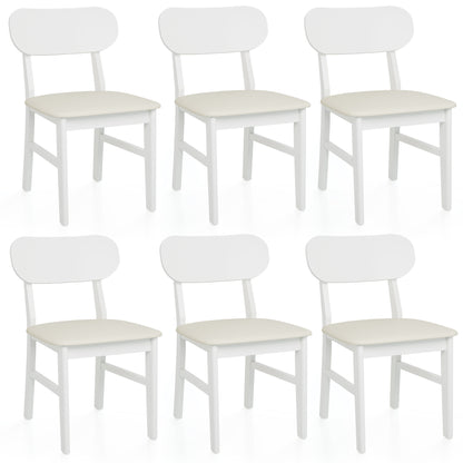 Farmhouse Dining Chairs Set of 2, Modern Faux Leather Upholstered Kitchen&Dining Room Chairs, Side Seating for Kitchen, Dining Room, Living Room, Home Office, Terrace, Courtyard, 350LBS Capacity, Whit image 8