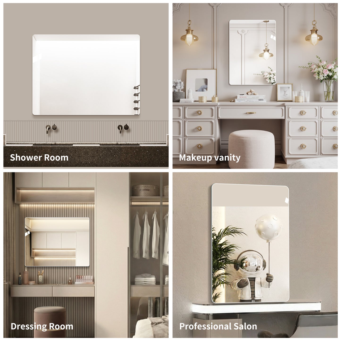 Modern Frameless Bathroom Mirror, 36 x 30 Inch Rectangular Vanity Mirror with Copper-Free Silver Glass and Shatter-Resistant Backing image 7
