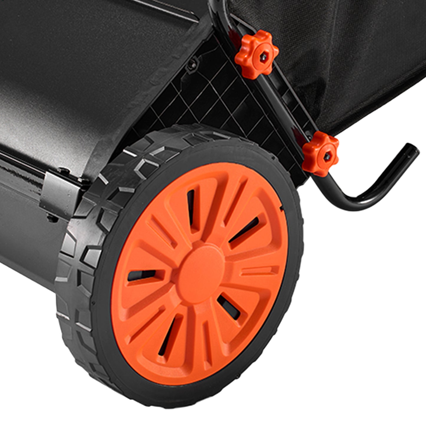 Push Lawn Sweeper, 26 in Leaf & Grass Collector with 7 cu. ft. Hopper Bag, Adjustable Brush Height & Spinning Brushes, Heavy Duty Yard Sweeper with Rubber Wheels for Leaves Grass Cleanup image 11