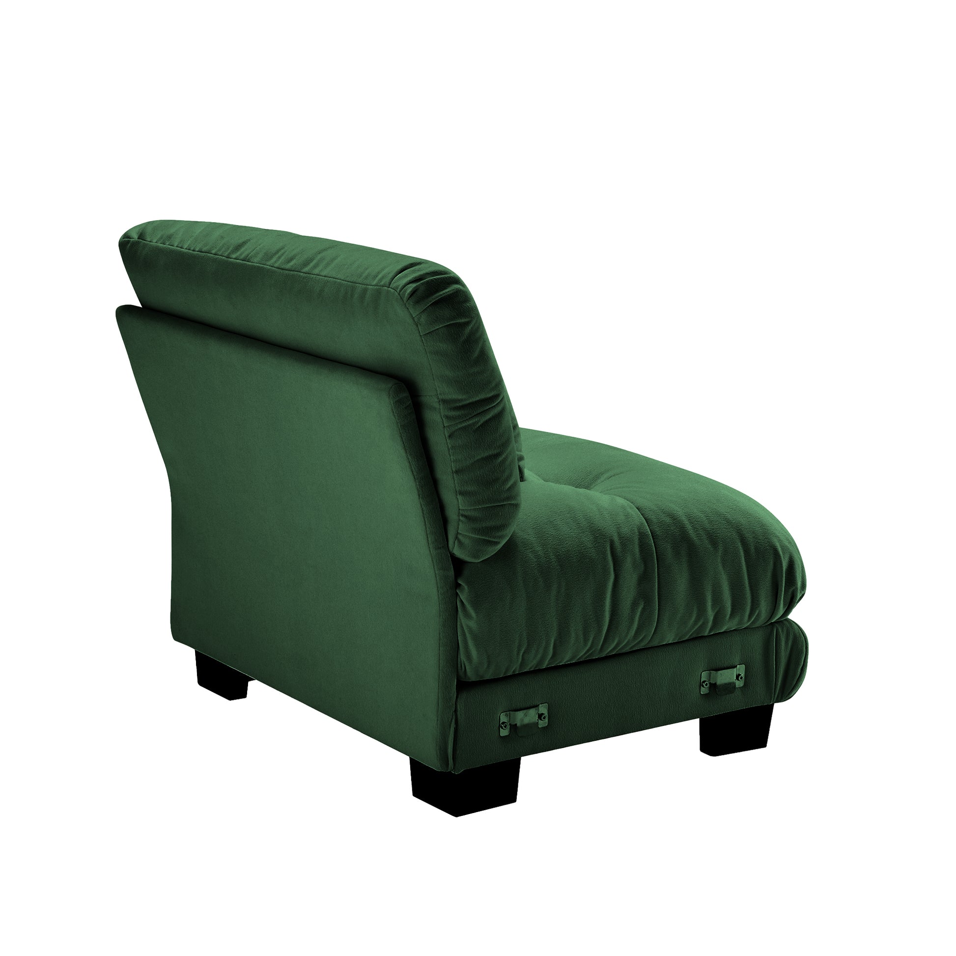 27 Armless Sofa Green Chenille Side View Alt