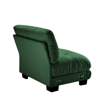 27 Armless Sofa Green Chenille Side View Alt