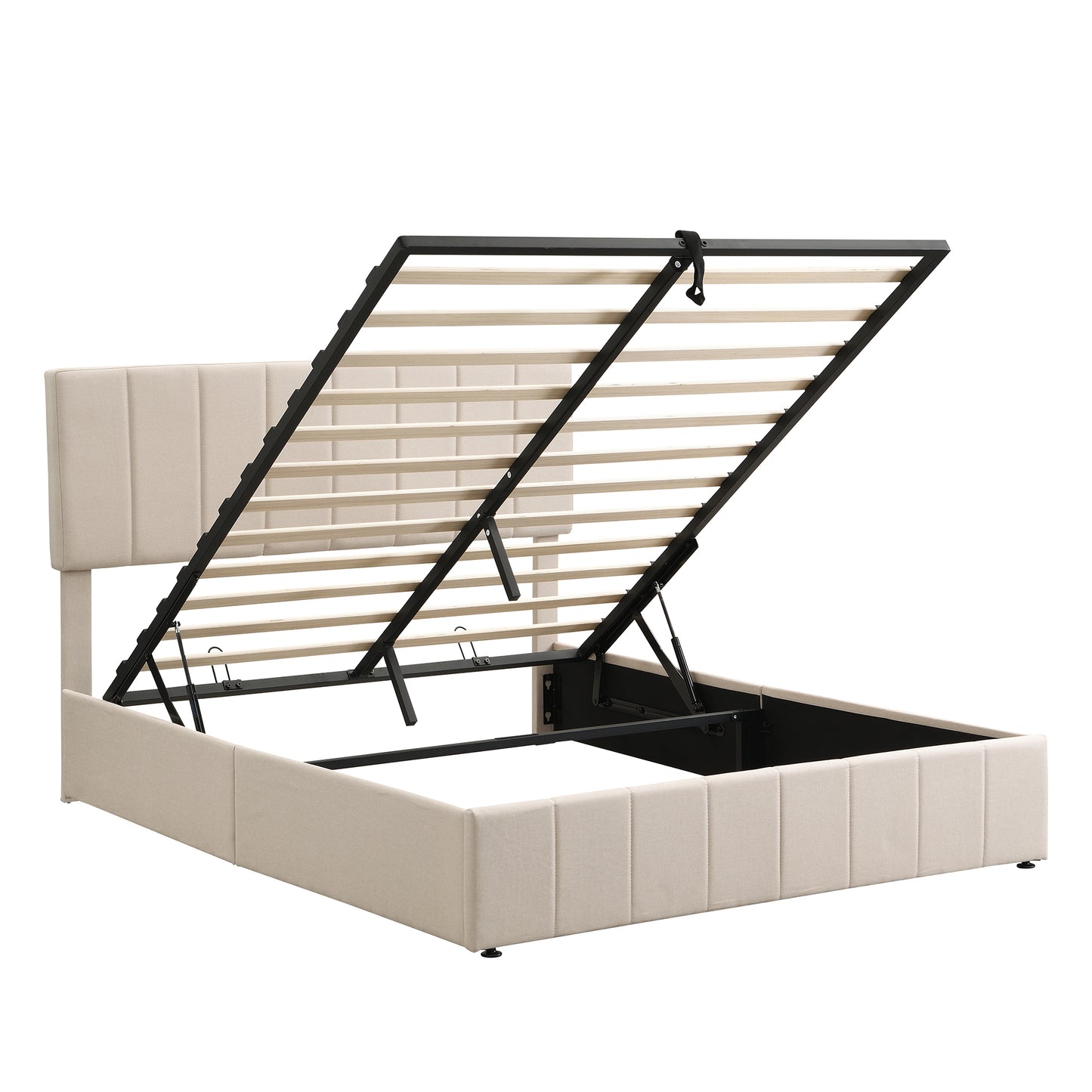 Queen size Upholstered Platform bed with a Hydraulic Storage System - Beige(OLD SKU: LP000211AAA) image 4