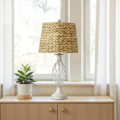 26-Inch Set of Two Table Lamps with Lampshade, Rotary Switch, E26 Socket, No Bulbs Included image 3