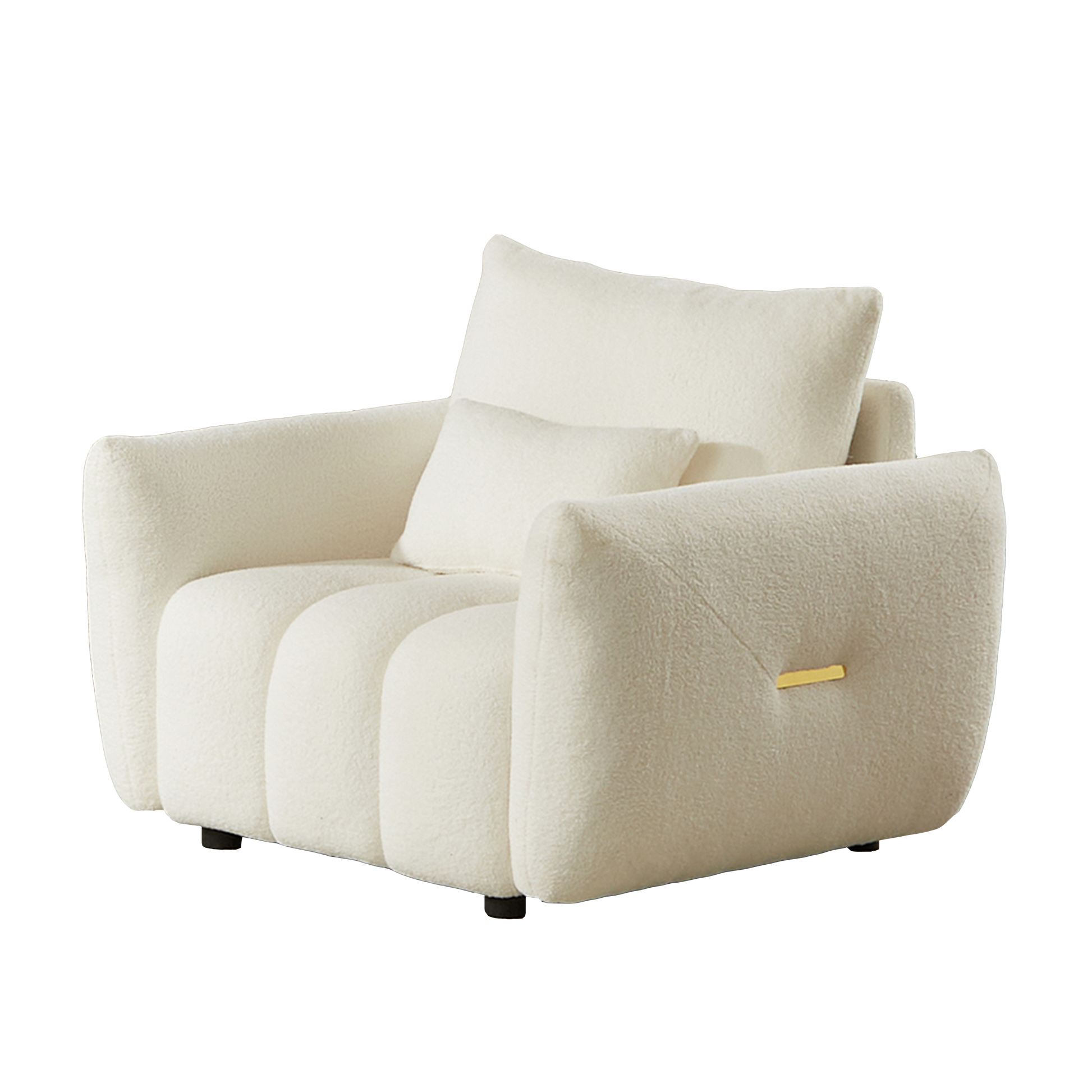 MH35.24''Teddy Fabric Sofa, Modern Lounge Chair, Upholstered with One Pillow for Apartment, Office, Living Room and Bedroom image 9