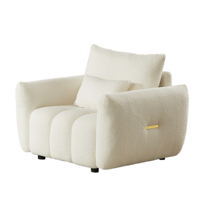 MH35.24''Teddy Fabric Sofa, Modern Lounge Chair, Upholstered with One Pillow for Apartment, Office, Living Room and Bedroom image 9