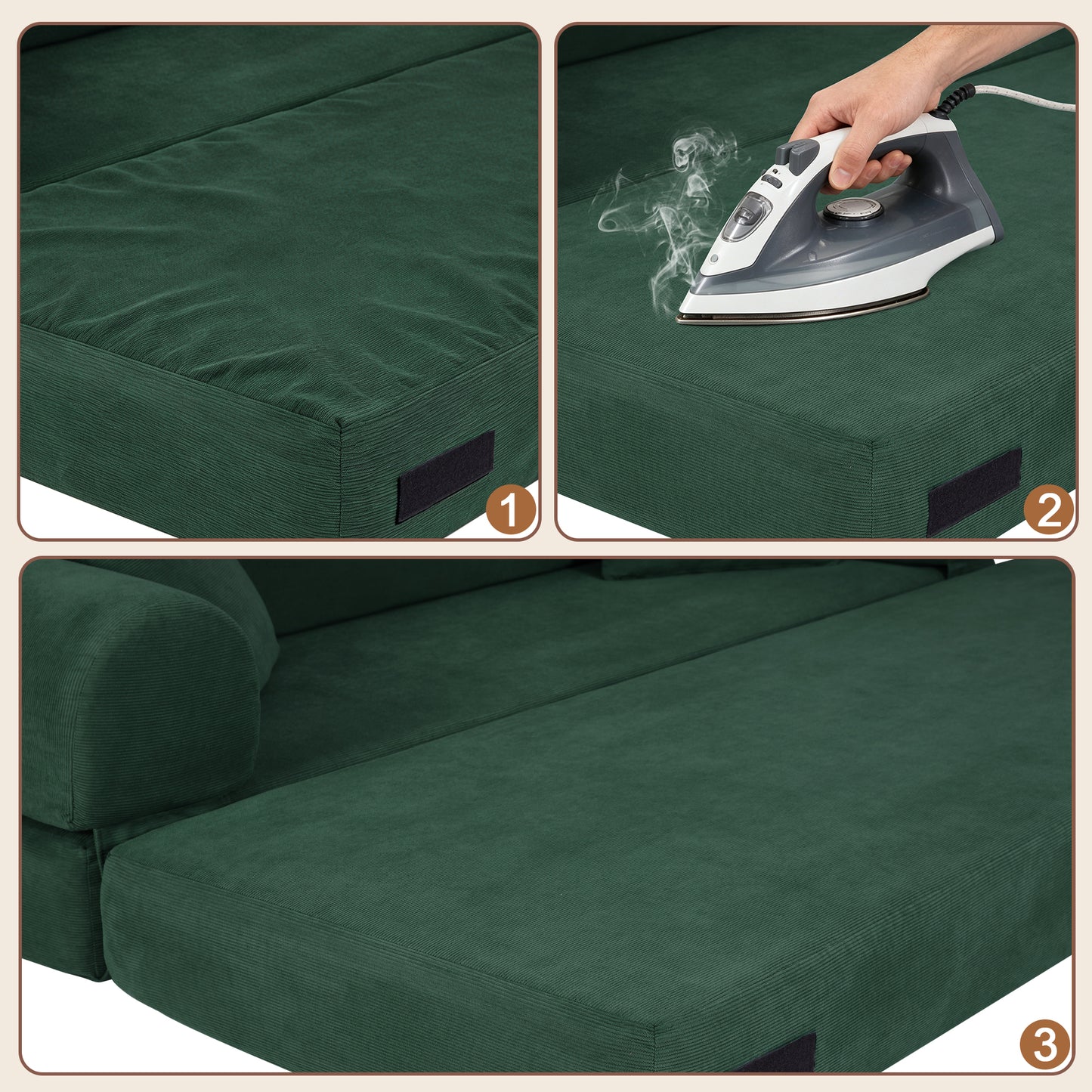 Convertible Sofa Bed Couch,80 Inch Boneless Couches for Living Room,Folding Sleeper Sofa Bed Queen with Storage,Corduroy Flod Out Couch Compressed Couch in a Box image 8