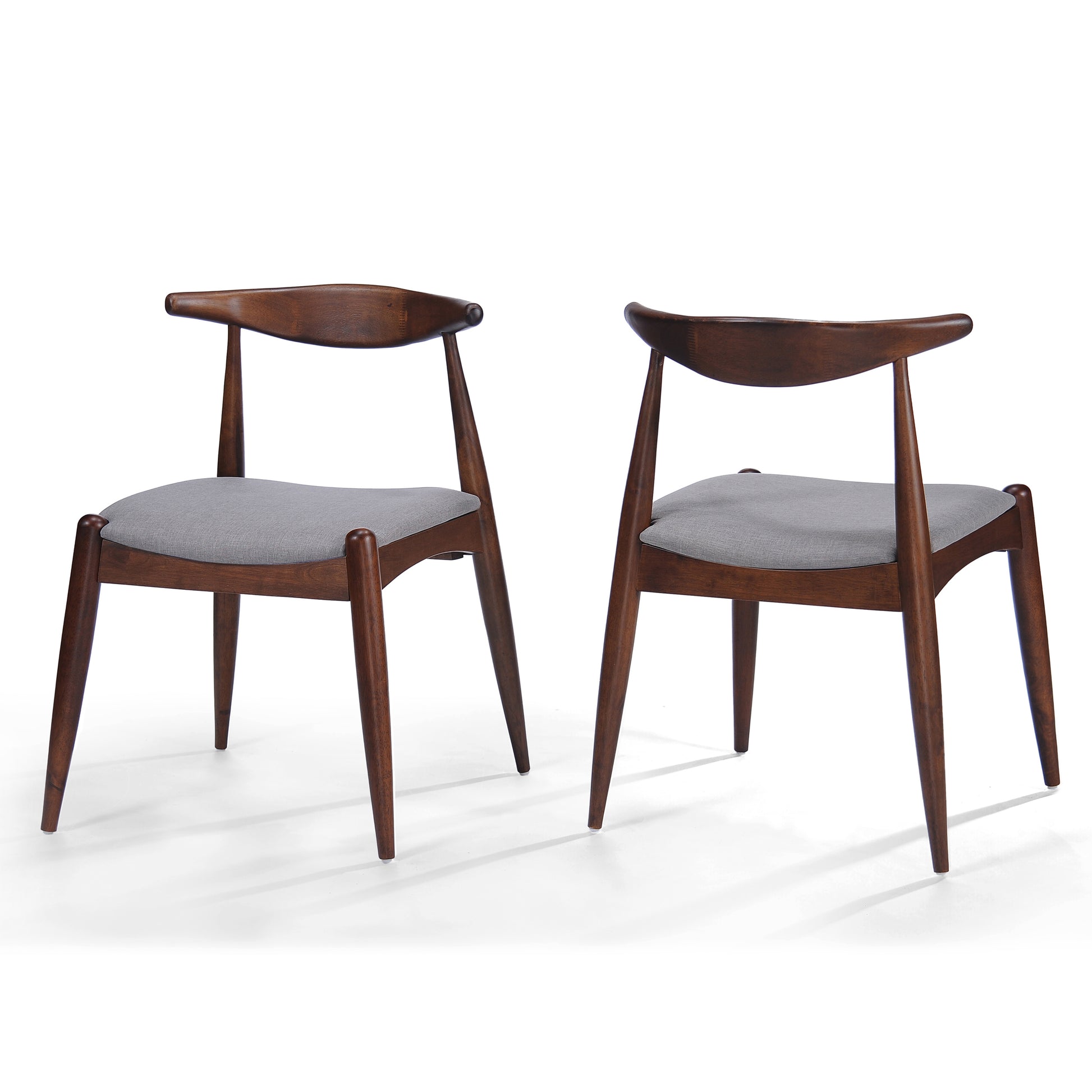 [Video] Set of 2 Rubberwood Dining Chairs with Ergonomic Backrest & Comfort Cushions, Walnut+Light Gray (same sku: 59296.00FDBEI) image 6