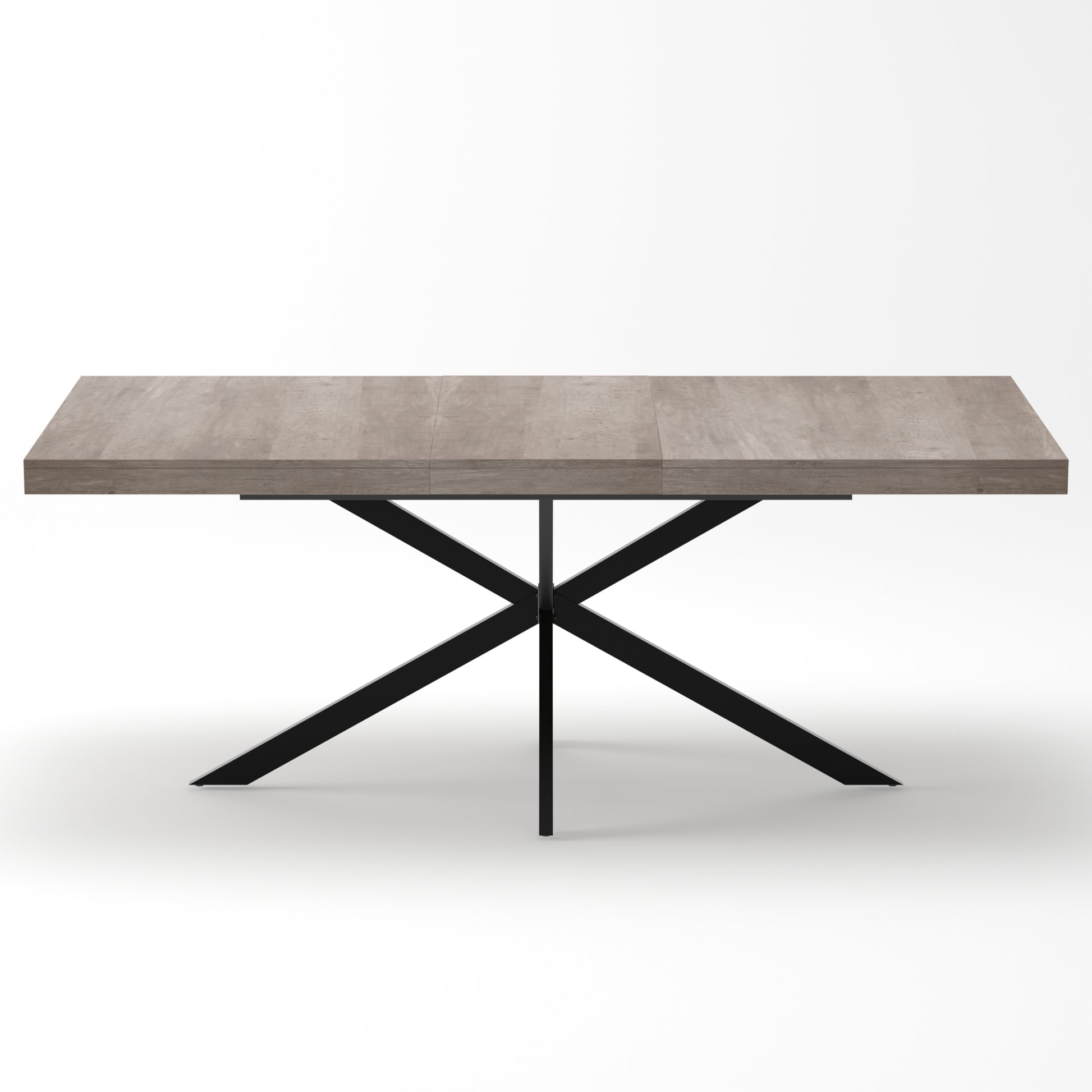 55.11"-70.86"Retro Rectangular Stretch Dining Table, Grey Carole Top With Same Color Embossed Center Plate,With Storage Box,Suitable for dining rooms, kitchens, and living rooms,Grey image 5