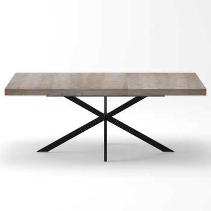55.11"-70.86"Retro Rectangular Stretch Dining Table, Grey Carole Top With Same Color Embossed Center Plate,With Storage Box,Suitable for dining rooms, kitchens, and living rooms,Grey image 5