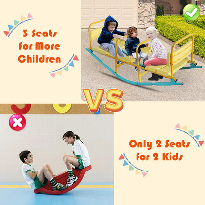 Kindergarten Children Outdoor Rocking Horse Outdoor Park Playground Equipment Double Or Triple Seesaw Swinging Fun image 3