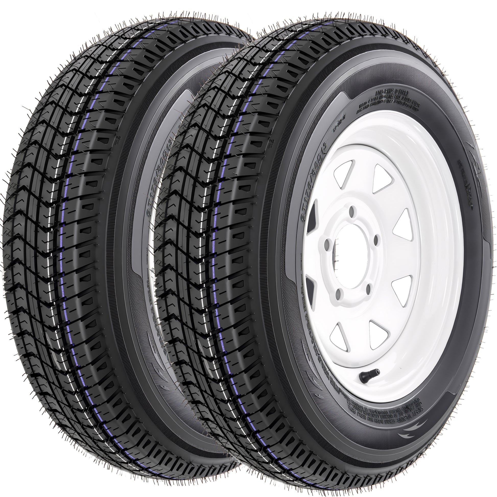 Set of 2 ST175/80D13 Trailer Tires and Wheel Assembly, DOT Approved- Highway Legal,6-Ply Heavy Duty, 13" Rim, 5 Lug on 4.5" PCD, 3.99" Center Bore, 1360 lbs Capacity for Boat, Utility, or Lawn Trailer image 10