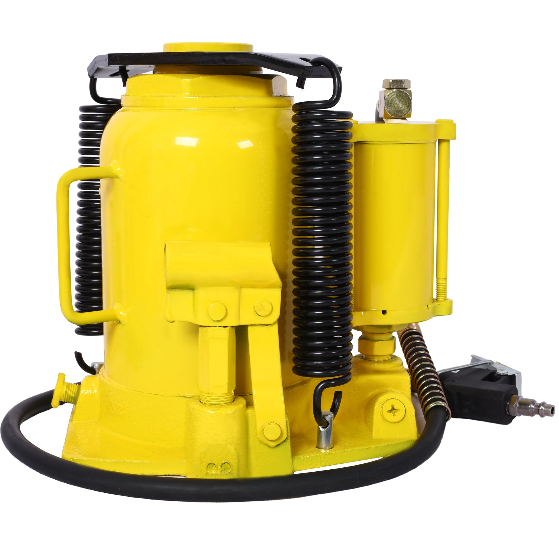 Air Hydraulic Bottle Jack, 32 Ton/70550 LBS All Welded Bottle Jack, 10-16.3 inch Lifting Range, Manual Handle and Air Pump, for Car, Pickup, Truck, RV, Auto Repair, Industrial Engineering,Yellow image 8