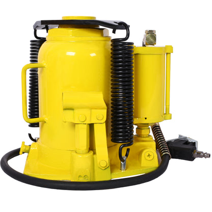 Air Hydraulic Bottle Jack, 32 Ton/70550 LBS All Welded Bottle Jack, 10-16.3 inch Lifting Range, Manual Handle and Air Pump, for Car, Pickup, Truck, RV, Auto Repair, Industrial Engineering,Yellow image 8
